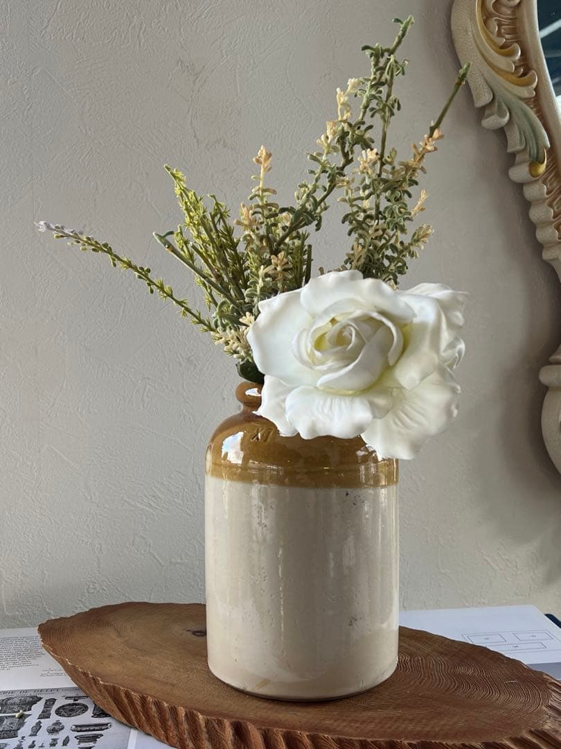 k147 英国アンティーク ストーンウェア製ジャー（ジャムポット・ボトル）保存瓶