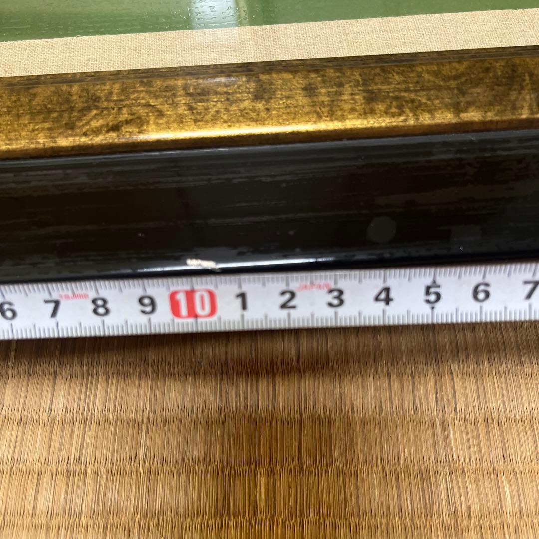 木製油彩額縁 黒金 F12