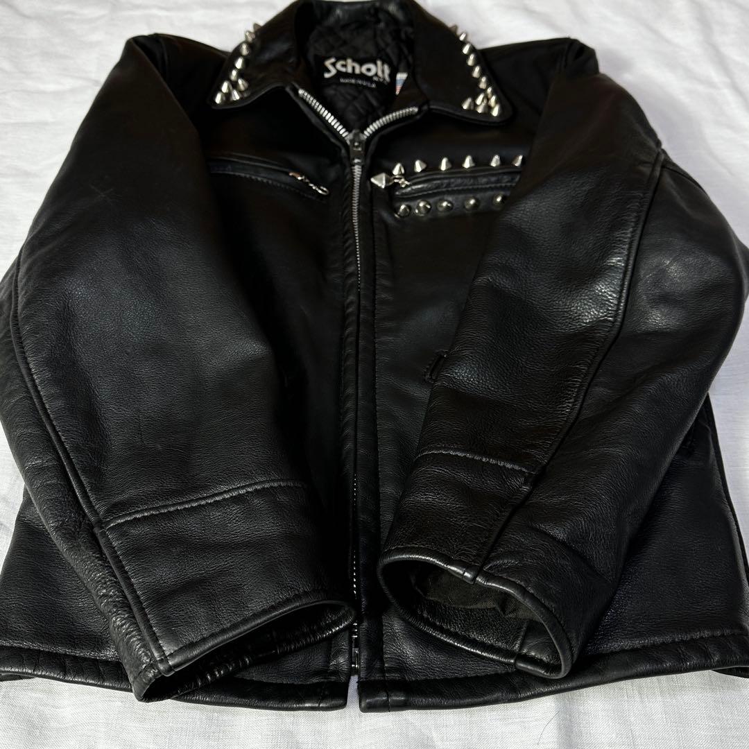 USA製 ショット レザージャケット シングルライダース 544 スタッズ 黒