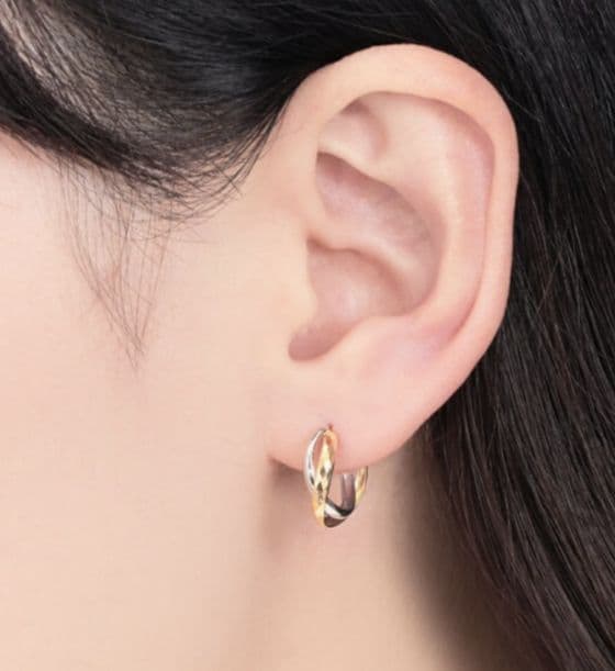 ジュエリーツツミ K18 プラチナ ピアス フープ