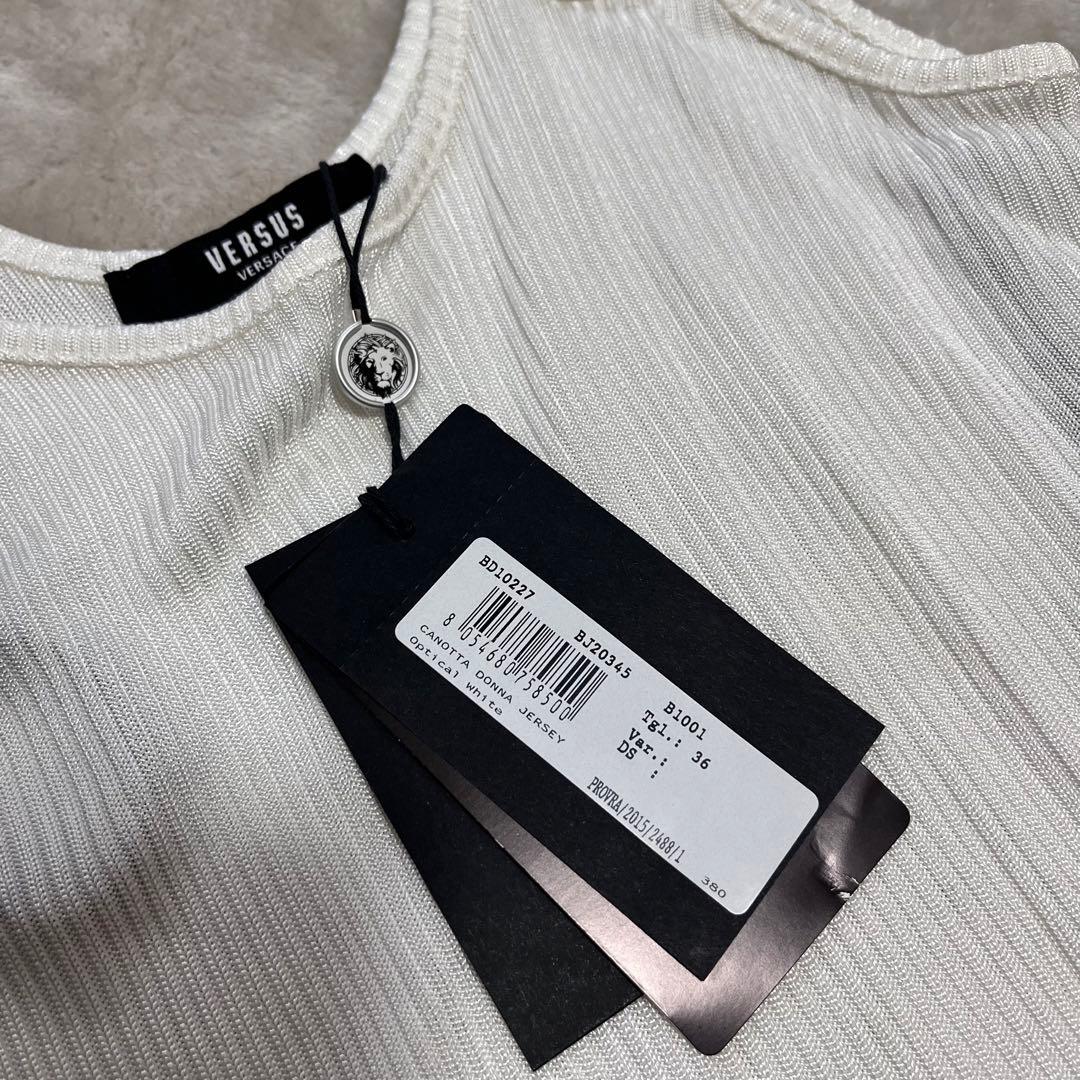 新品　ヴェルサス ヴェルサーチ　ロゴ　リブニット　タンクトップ