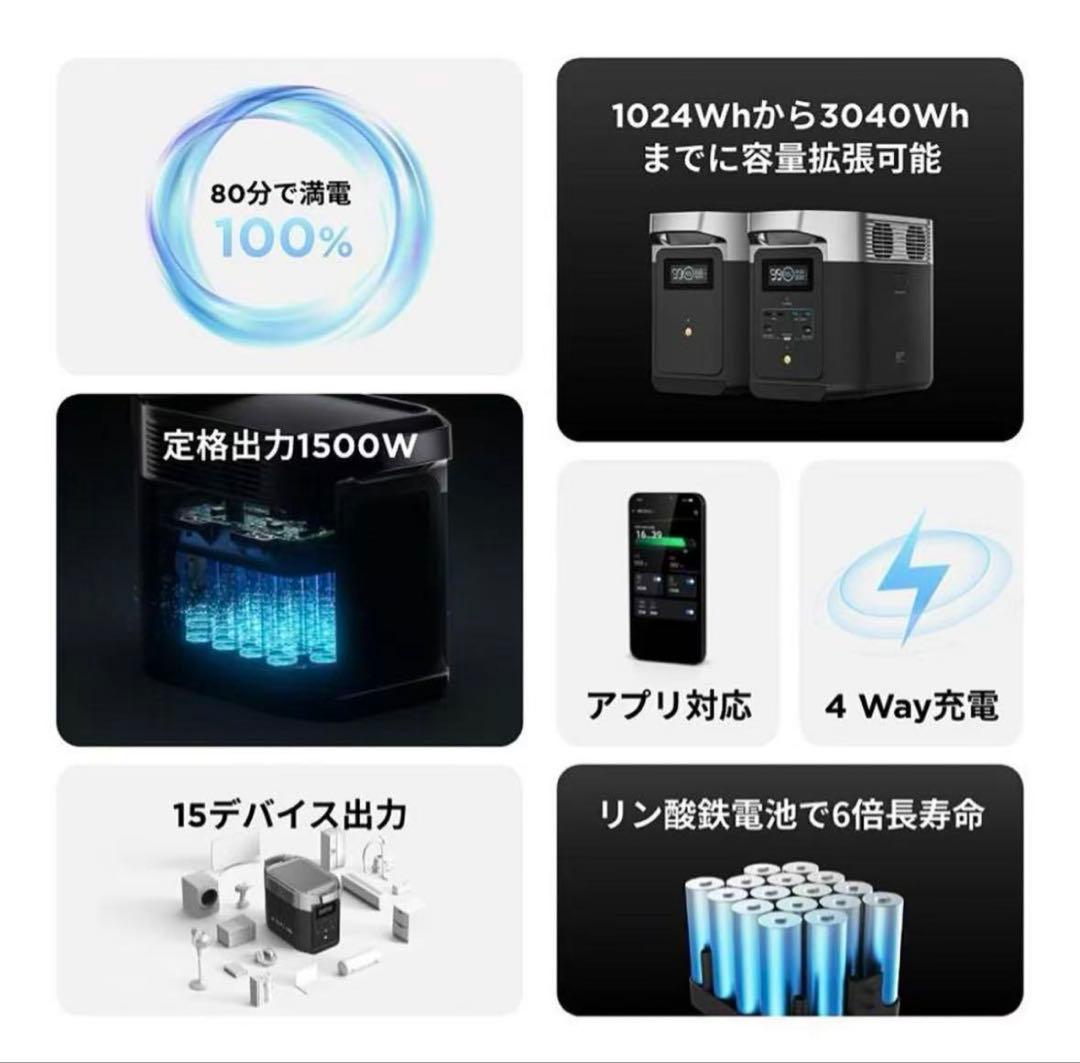 エコフロー EcoFlow ポータブル電源 DELTA2