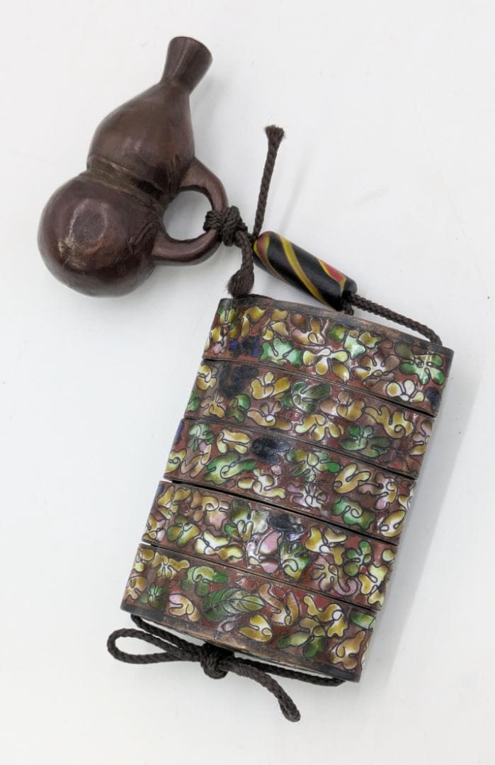 印籠 根付 セット まとめ 七宝焼 木目調 アンティーク 緒締 レトロ 龍 鶏等