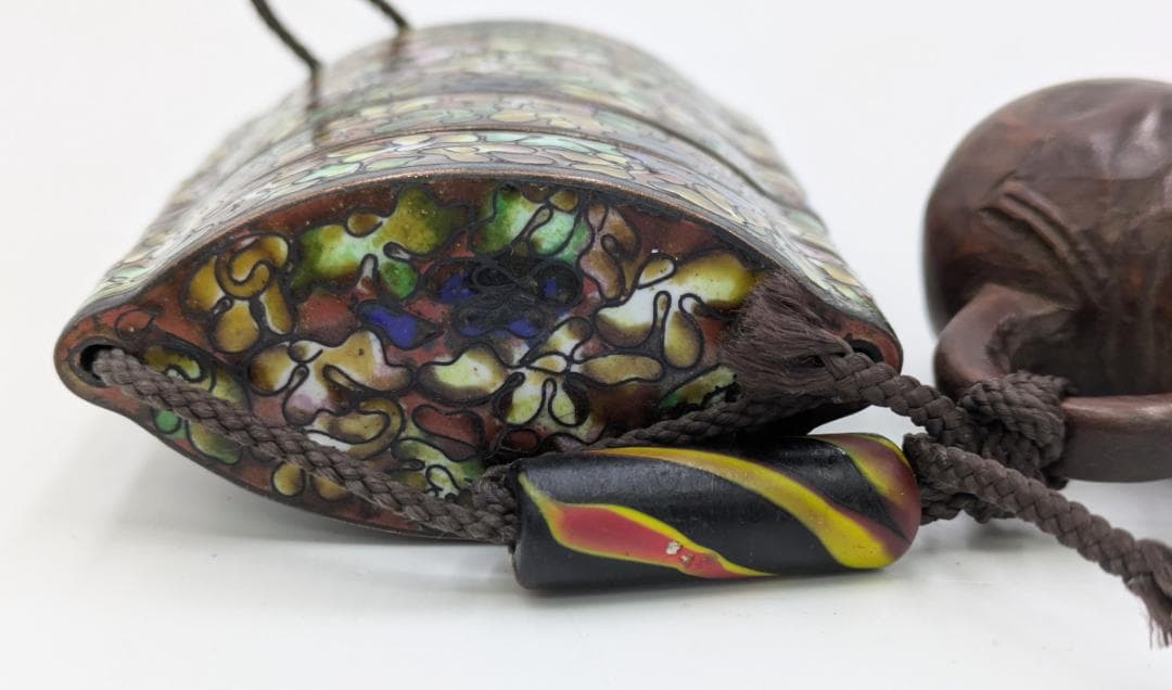 印籠 根付 セット まとめ 七宝焼 木目調 アンティーク 緒締 レトロ 龍 鶏等