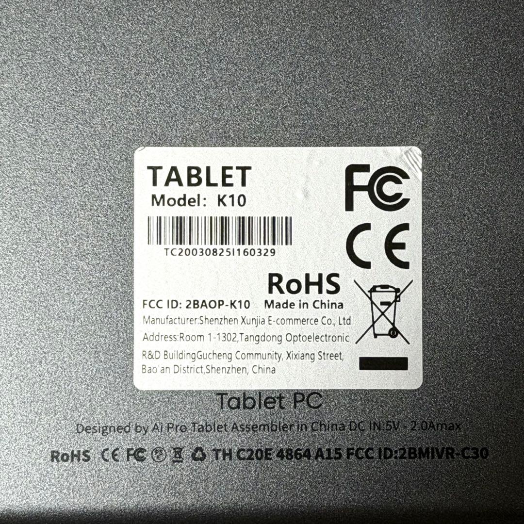 未使用 Android タブレット K12E Wi-Fiモデル 64GB