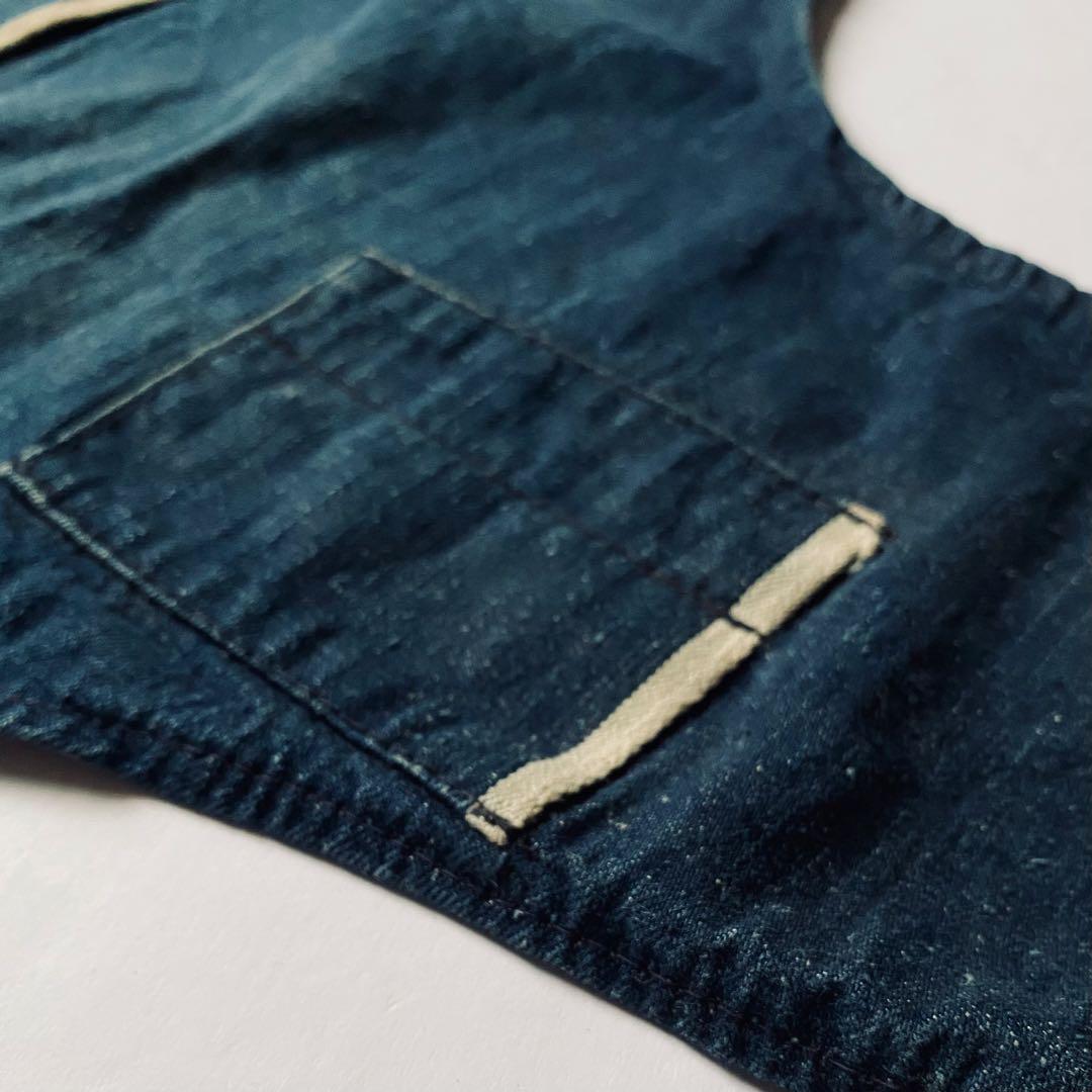 50s60s 耳付き ビンテージ デニム エプロン インディゴ