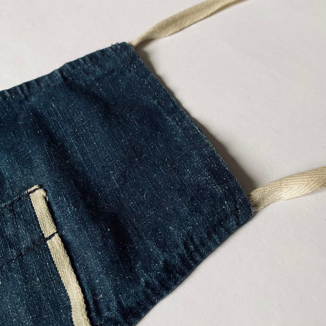 50s60s 耳付き ビンテージ デニム エプロン インディゴ