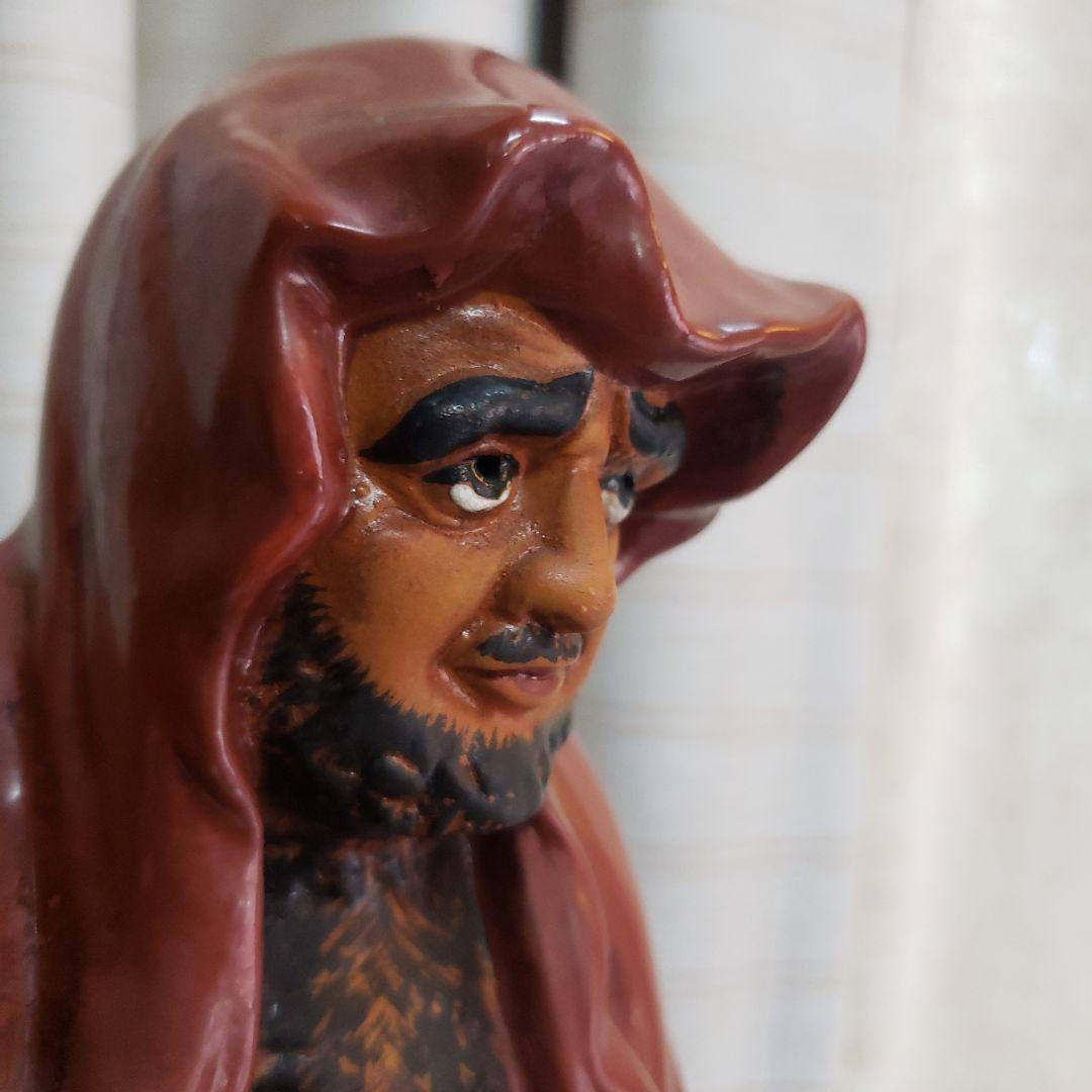 Ｂフライデー　九谷焼 陶器製 茶色 赤達磨像 置物