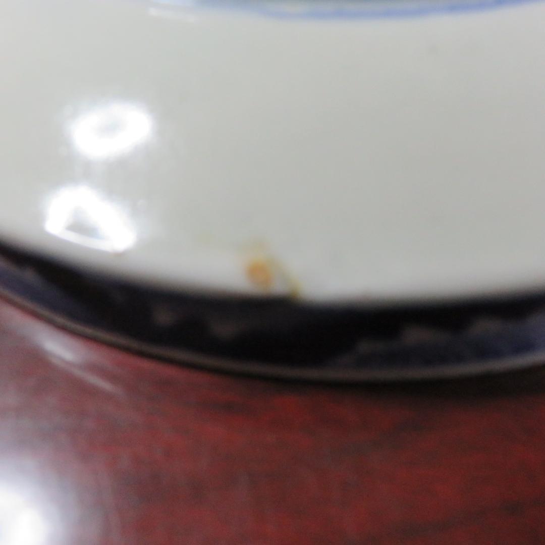 骨董 小皿 皿 5枚 印判手 染付 鳥文様 ニュウ 欠け 訳あり