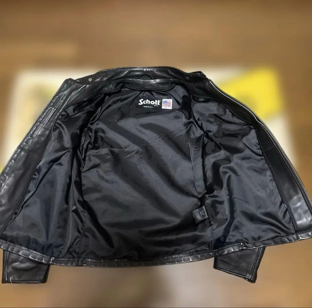 超美品‼️最新型schott641 38インチ　ライダースインナーボア付