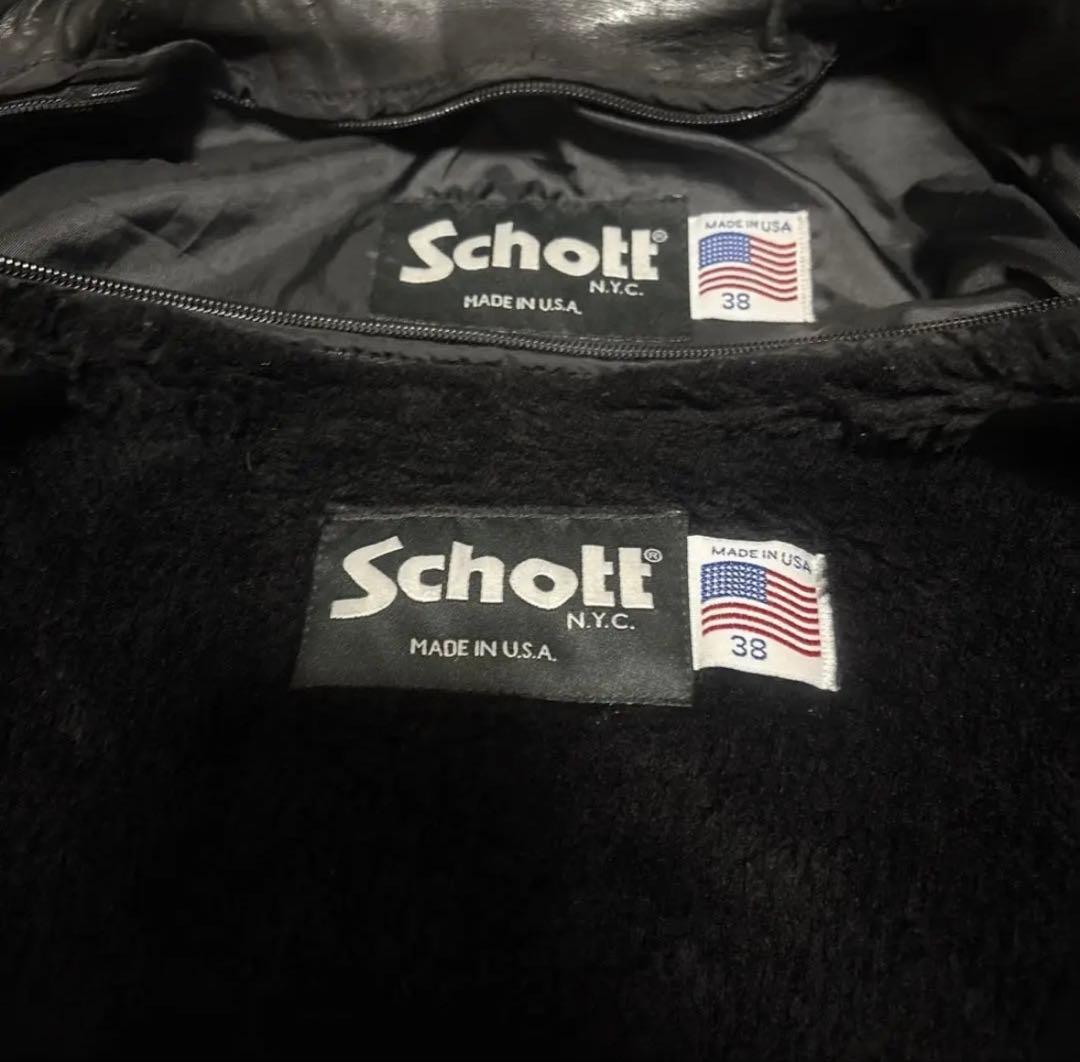 超美品‼️最新型schott641 38インチ　ライダースインナーボア付