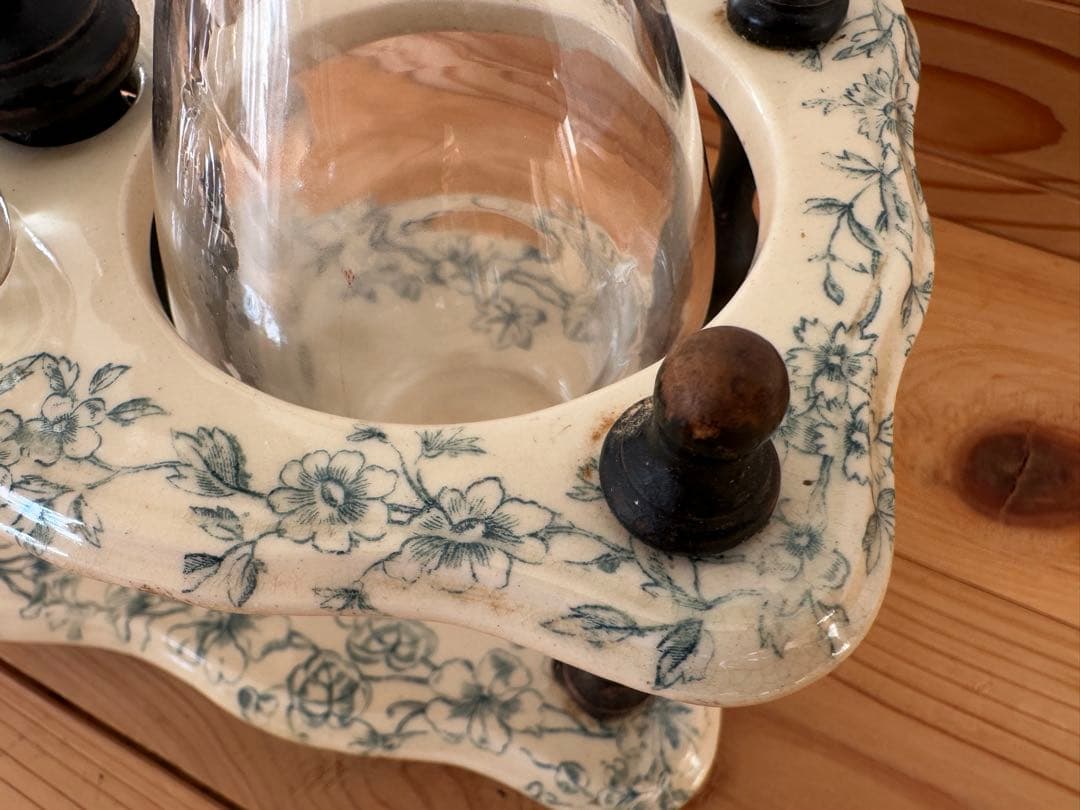 フランスアンティーク　サルグミンヌ　オイル&ビネガー　陶器フルセット　ナポレオン