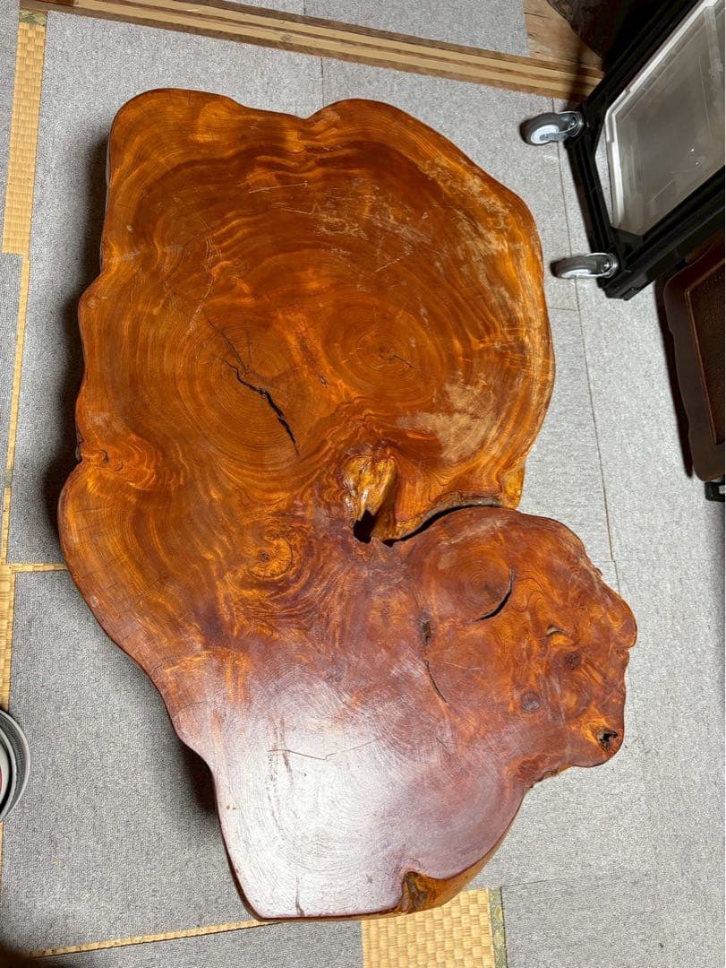 銘木 ケヤキ 一枚板 座卓 ローテーブル 無垢材 和家具 高級 幅107cm
