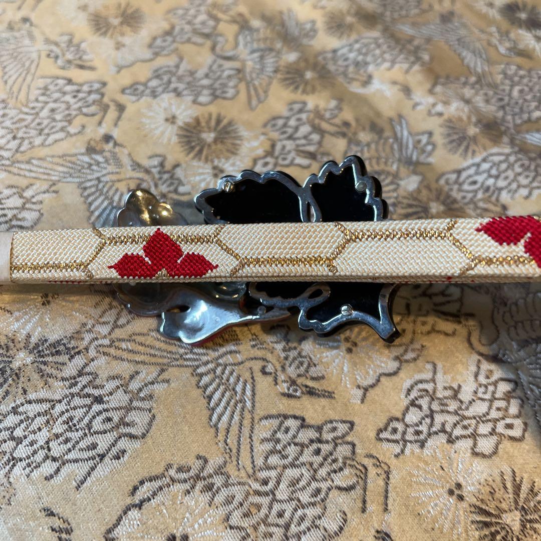 アール・デコ帯留　鼈甲　彫金　銀　真珠