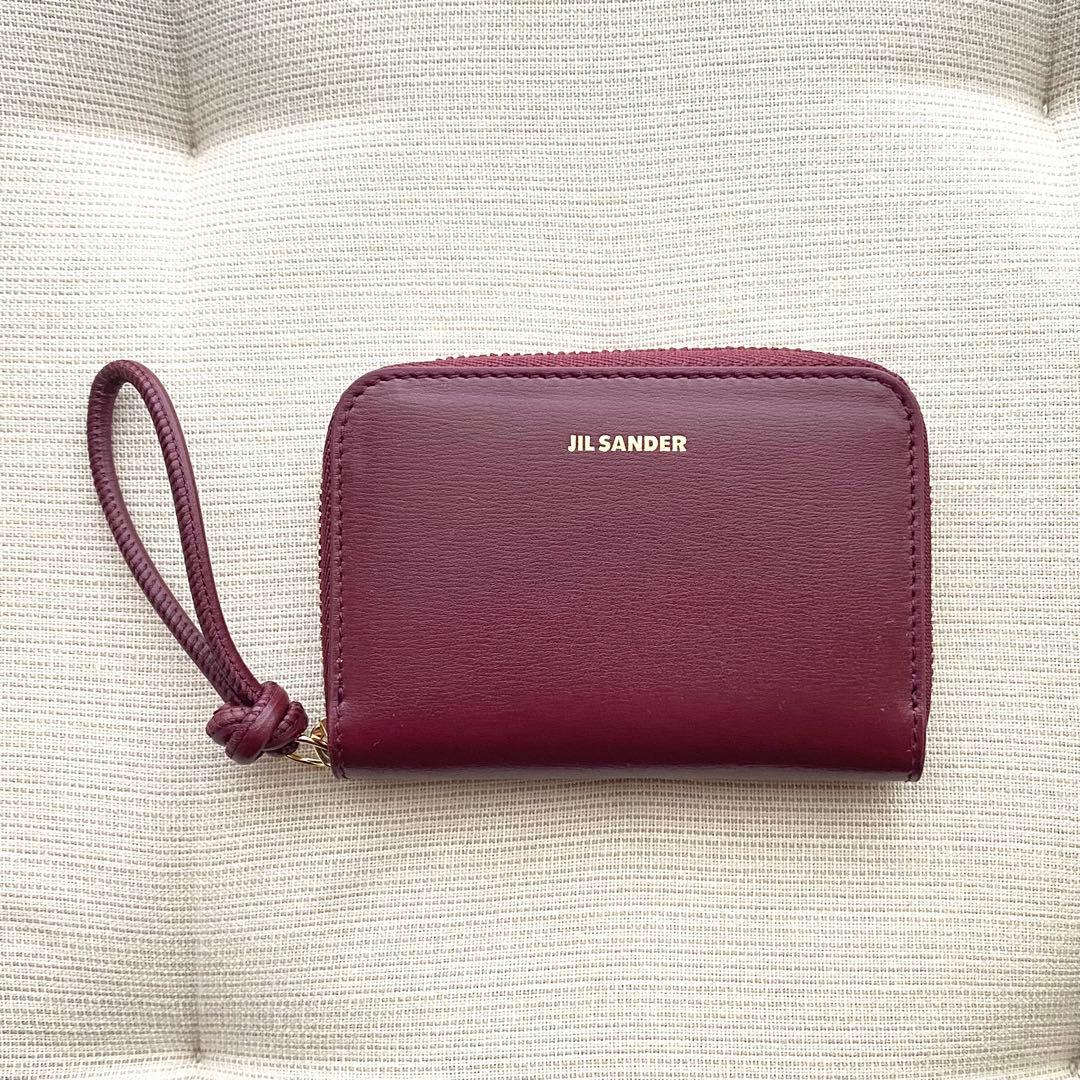 【JIL SANDER】ジルサンダー GIRO スモールウォレット Gレッド