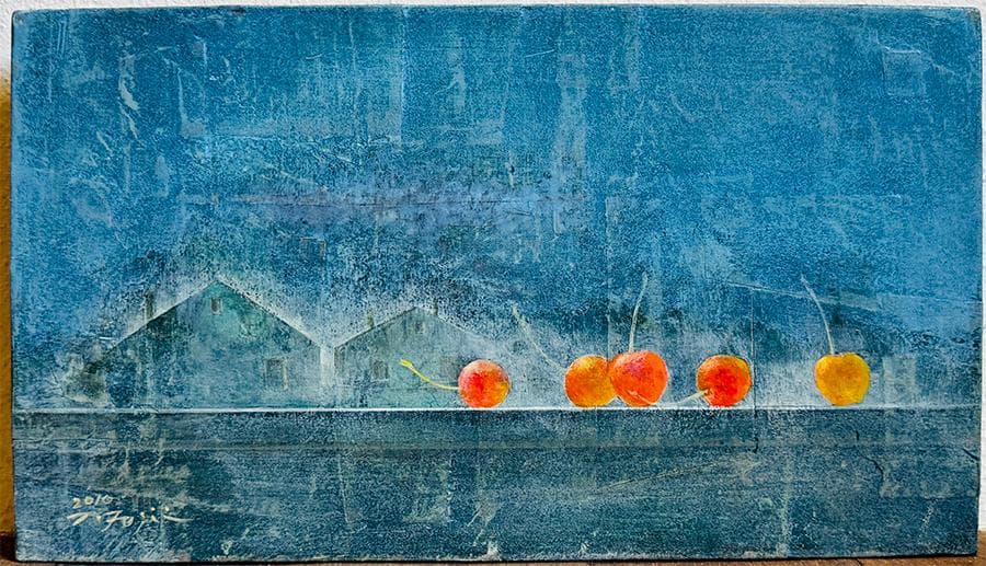 2010年 藤井武 窓辺 油彩 F6号 縦24cm 横66cm 世界に1枚の絵