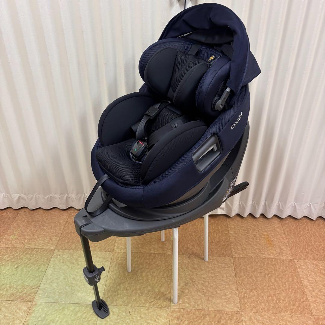 クリーニング済☆美品☆コンビ　新生児OK　THE　S　Air　ISOFIX　紺