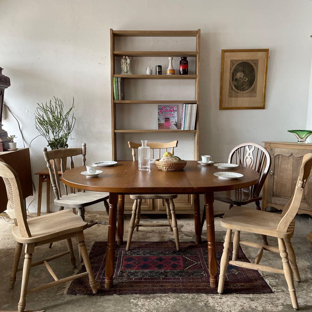 ビンテージ ラウンドエクステンションダイニングテーブル no3