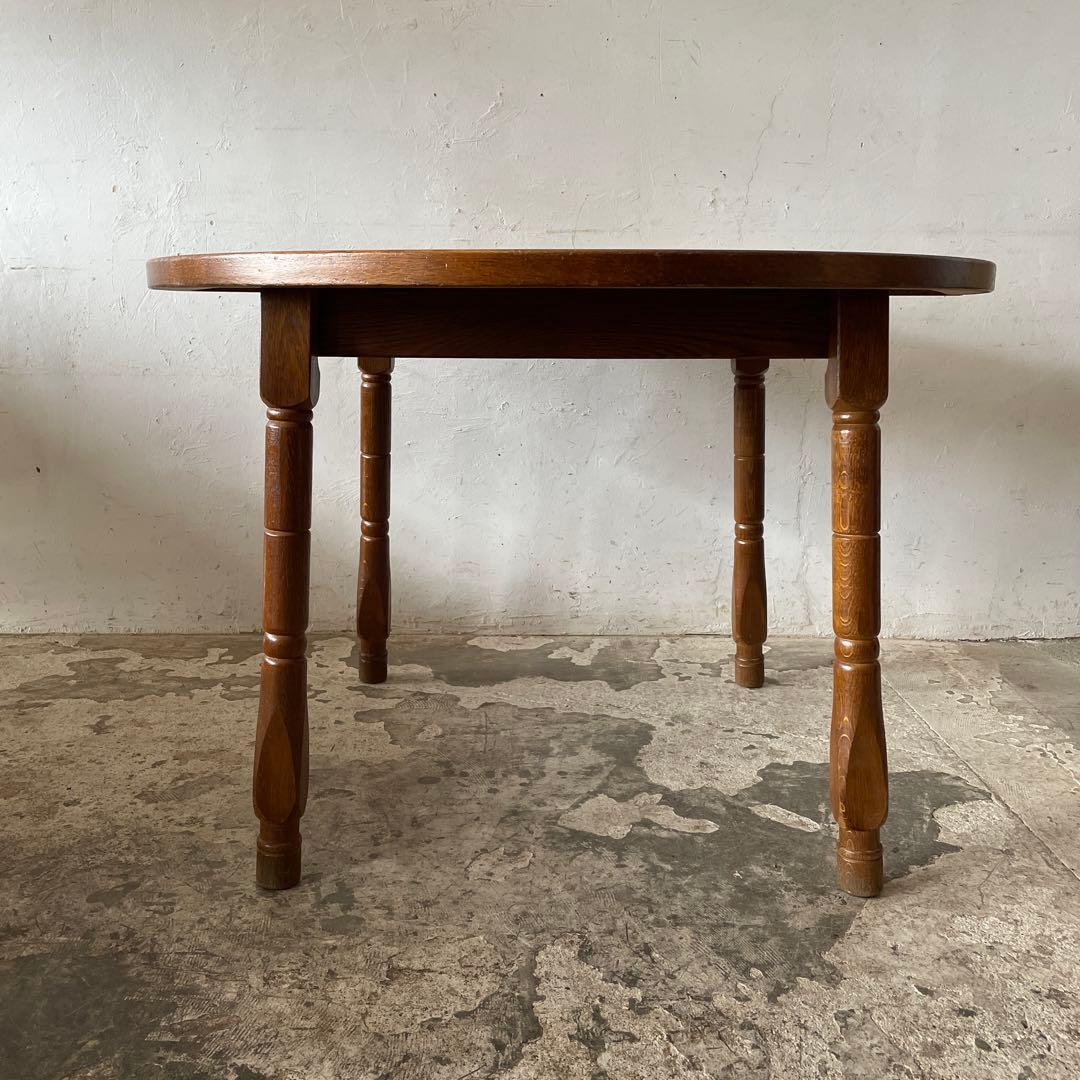 ビンテージ ラウンドエクステンションダイニングテーブル no3