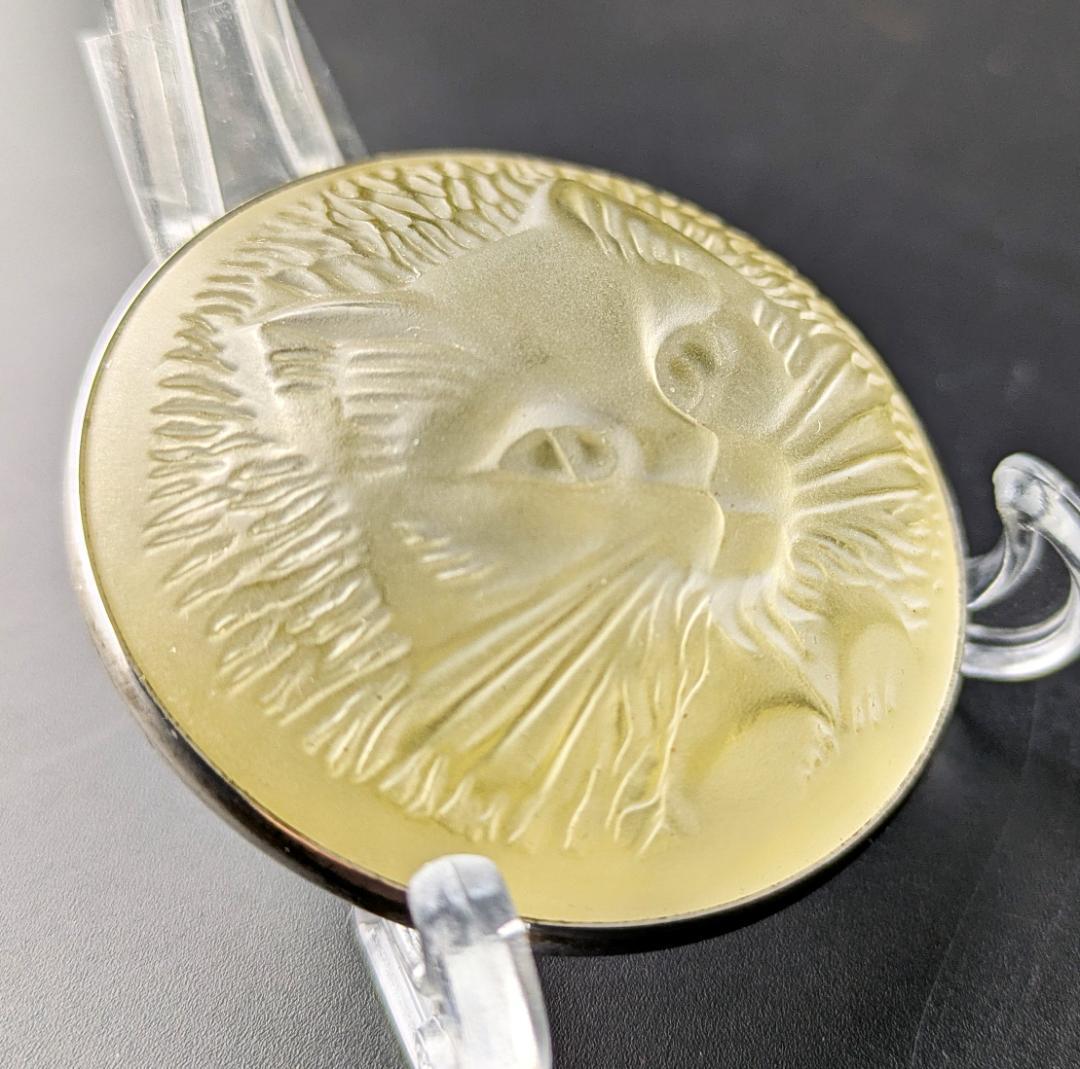 kinunekoさん専用ビンテージ★ラリック 猫ブローチ★ライトブラウン クリス