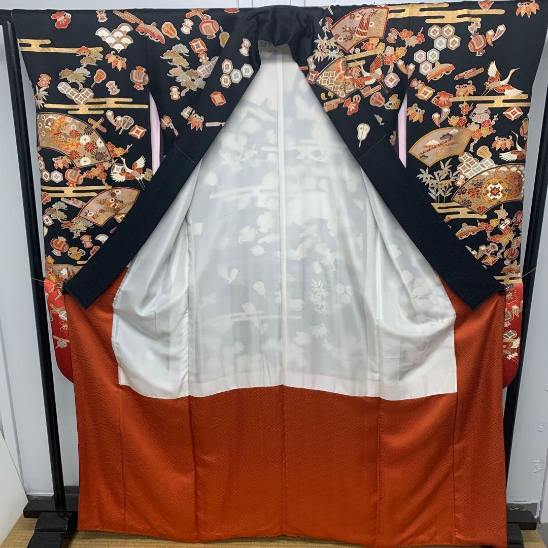 D21 正絹 振袖 松竹梅 鶴 縁起物 成人式 着物