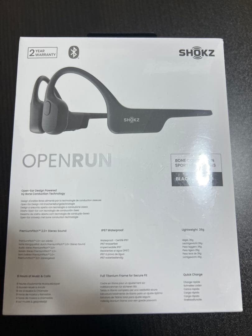 SHOKZ OPENRUN 骨伝導イヤホン★ ブラック