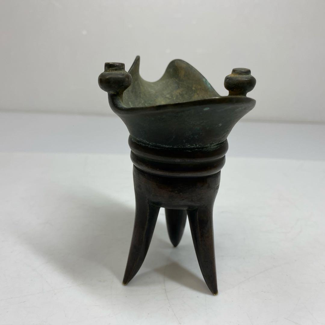 中国清時代　古銅　極上手　爵　246g トコウ　東さ7-0330☆2F