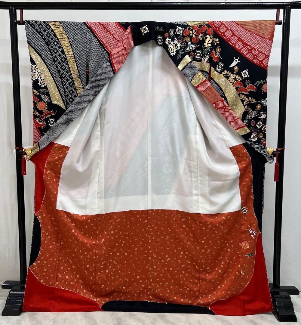 豪華　振り袖　フルセット　別誂長襦袢　成人式　金彩　宝づくし　刺繍　絞り　647