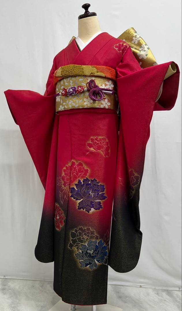 振り袖　フルセット　別誂長襦袢付　金彩加工　金通し　振袖　成人式　セット　611
