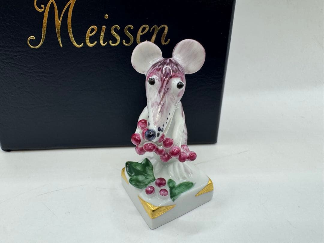 極美品 Meissen マイセン 干支シリーズ　フィギュリン 鼠　ネズミ