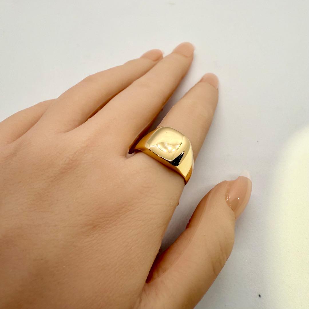 K18 印台リング 10.10g サイズ19 送料無料