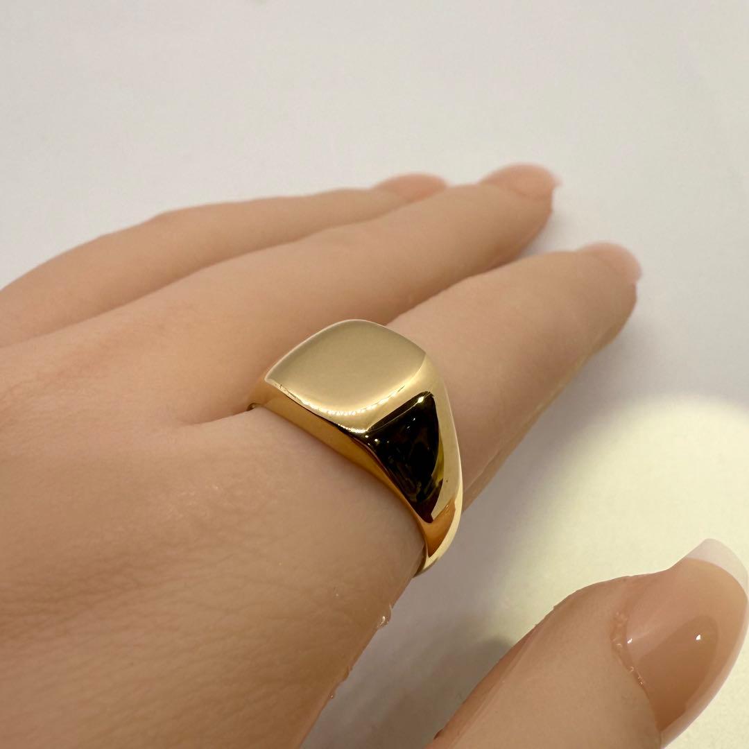 K18 印台リング 10.10g サイズ19 送料無料