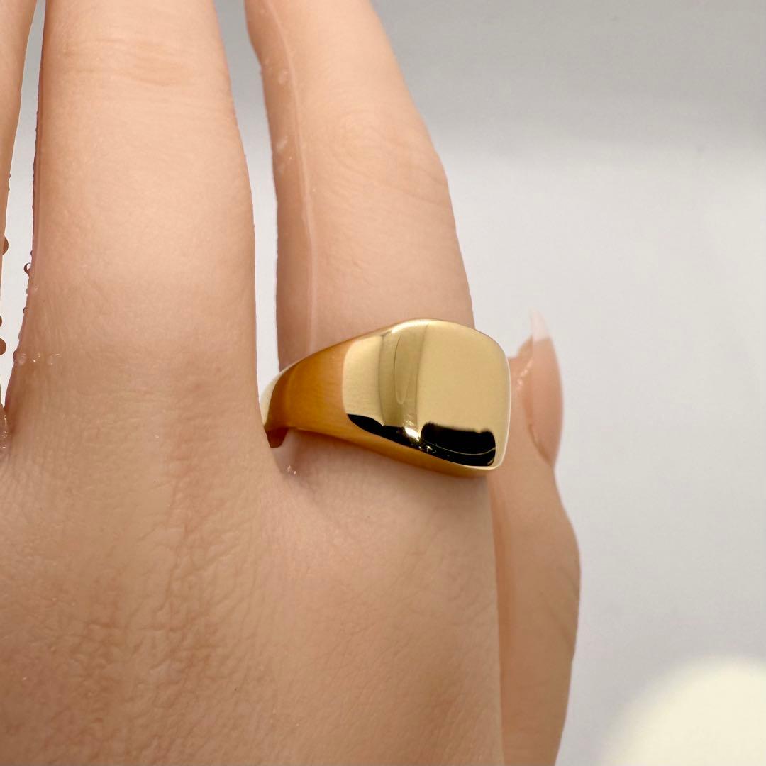 K18 印台リング 10.10g サイズ19 送料無料