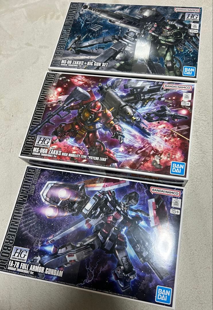HG サンダーボルト ビッグガン サイコザク フルアーマーガンダム 3体セット