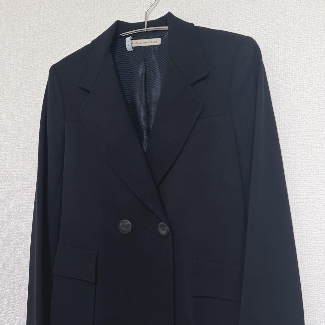 バレンシアガ ロングコート　ブラック