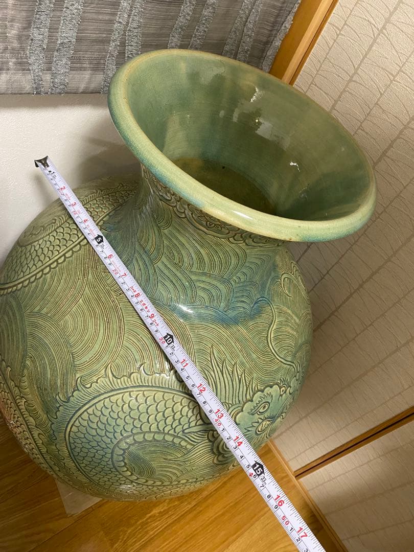 年末値下げドラゴン彫刻 陶器 花瓶 約50cm
