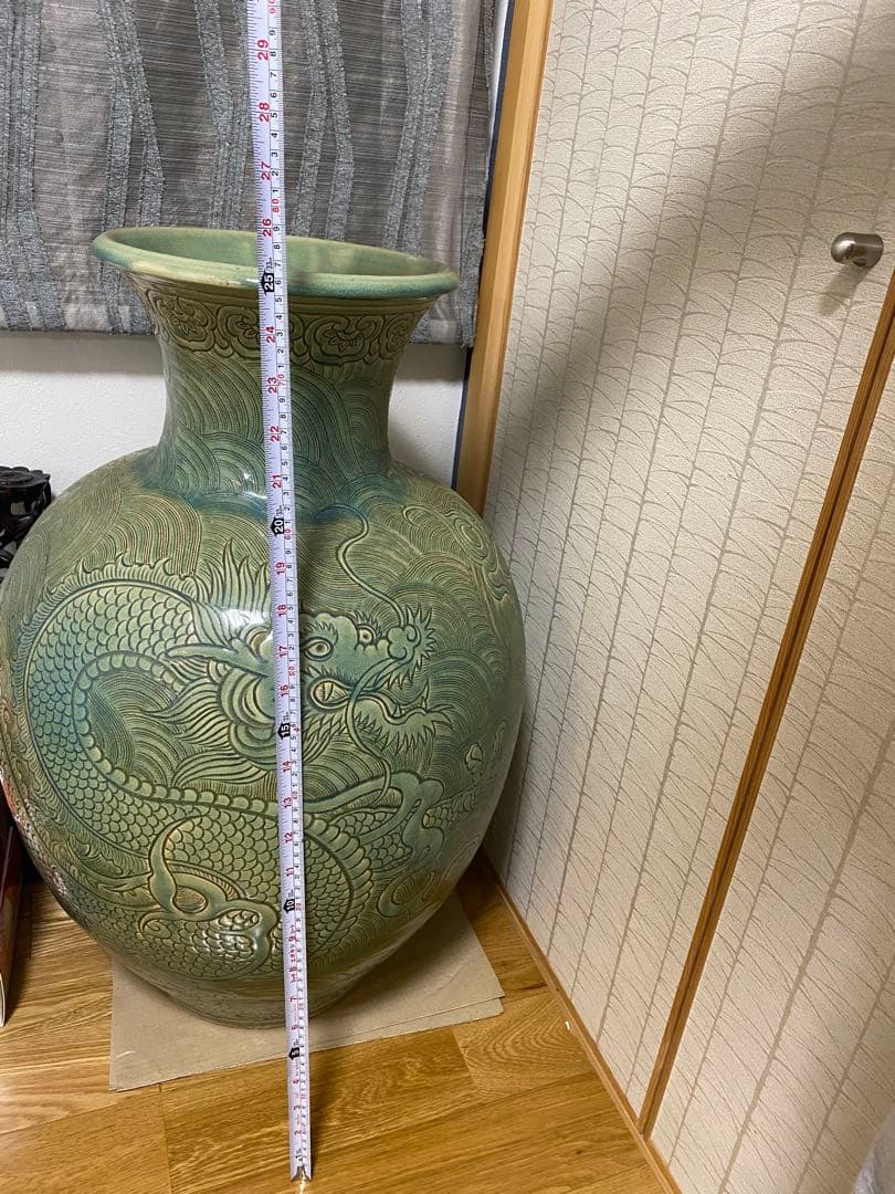 年末値下げドラゴン彫刻 陶器 花瓶 約50cm