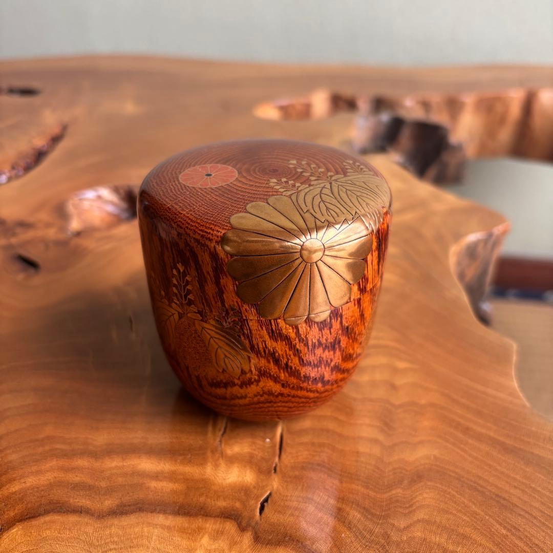 福田芳朗作 大棗 高台寺蒔絵 「蔦」茶道具 共箱