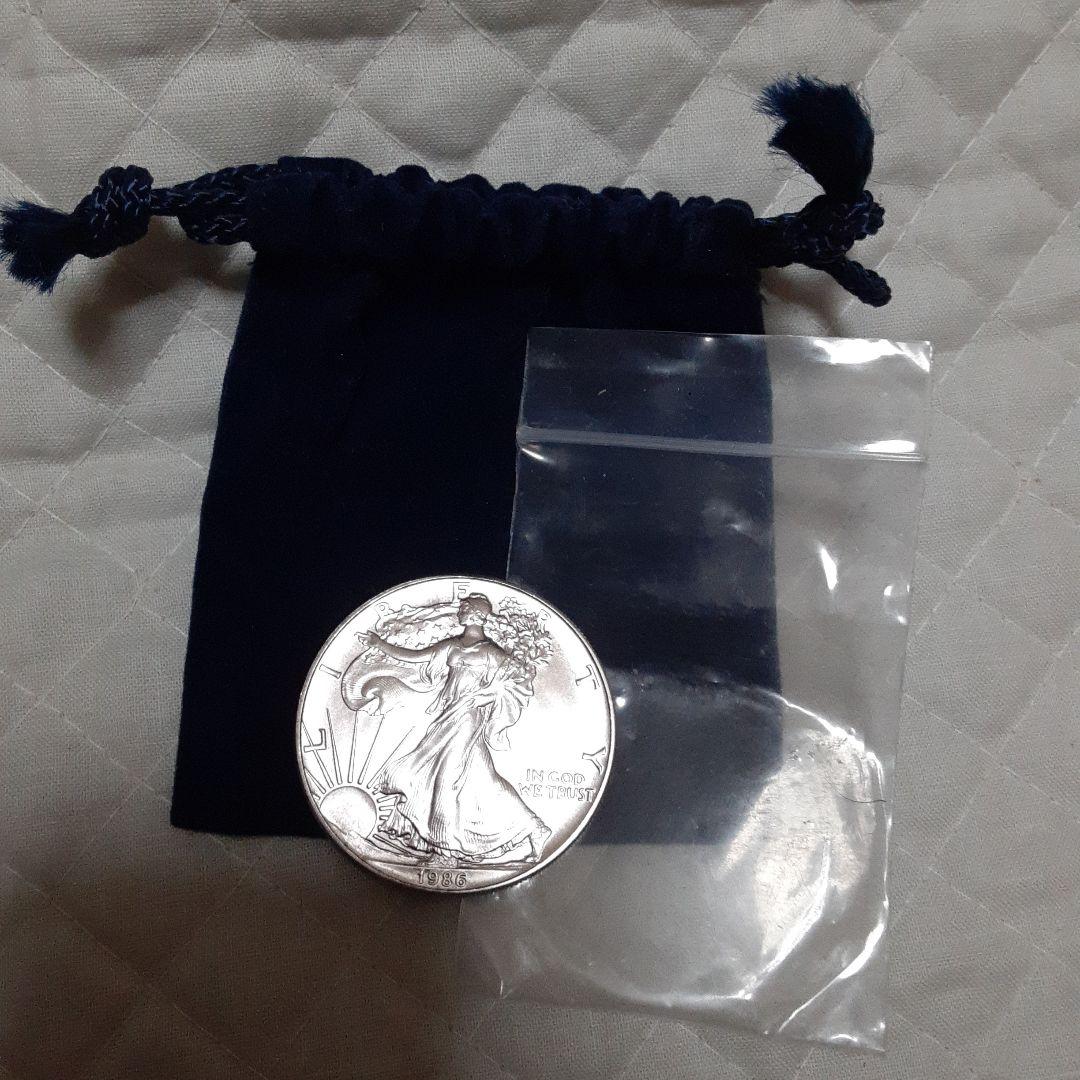 美品⭐1986年アメリカイーグル・ウオーキング リバティ純銀 1オンス 銀貨貨幣