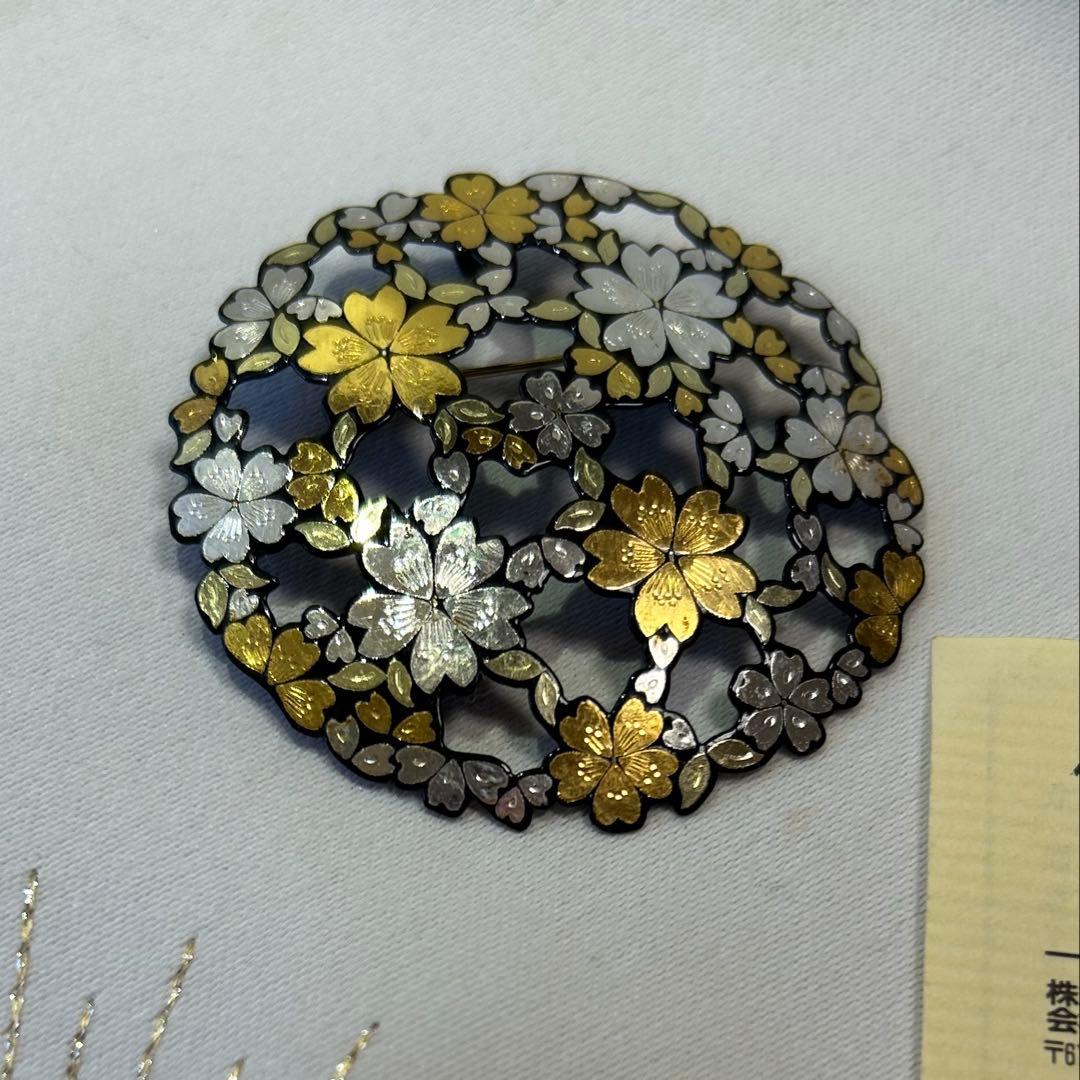 京ぞうがん　桜のブローチ・ペンダントトップ2WAY 中嶋象嵌