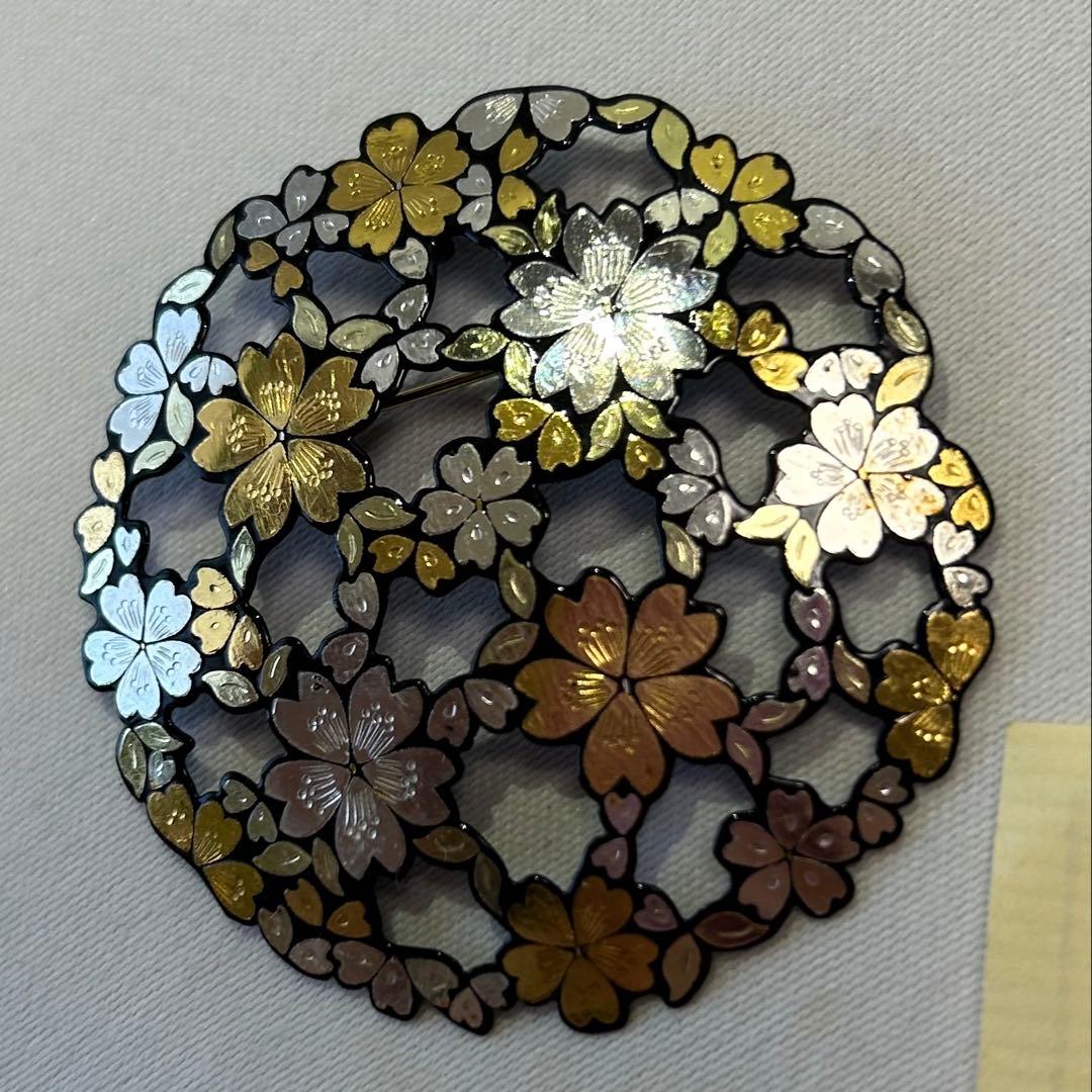 京ぞうがん　桜のブローチ・ペンダントトップ2WAY 中嶋象嵌