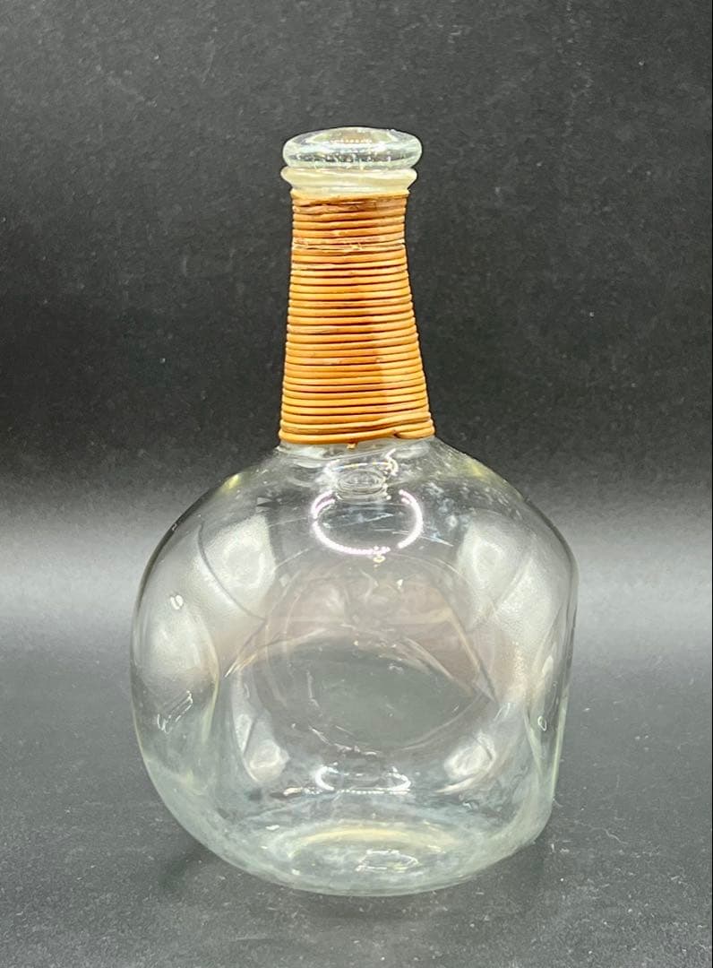 時代　和ガラス　ガラス蓋付き徳利　花瓶　鶴首徳利　アンティーク　古道具