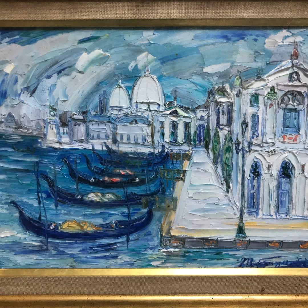 鈴木マサハル　ヴェネツィア風景の油彩額縁