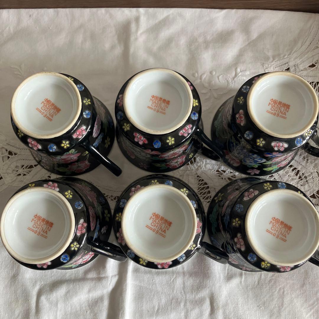 中国景徳鎮　09 コーヒーセット　シュガーポット&ミルクピッチャー付き