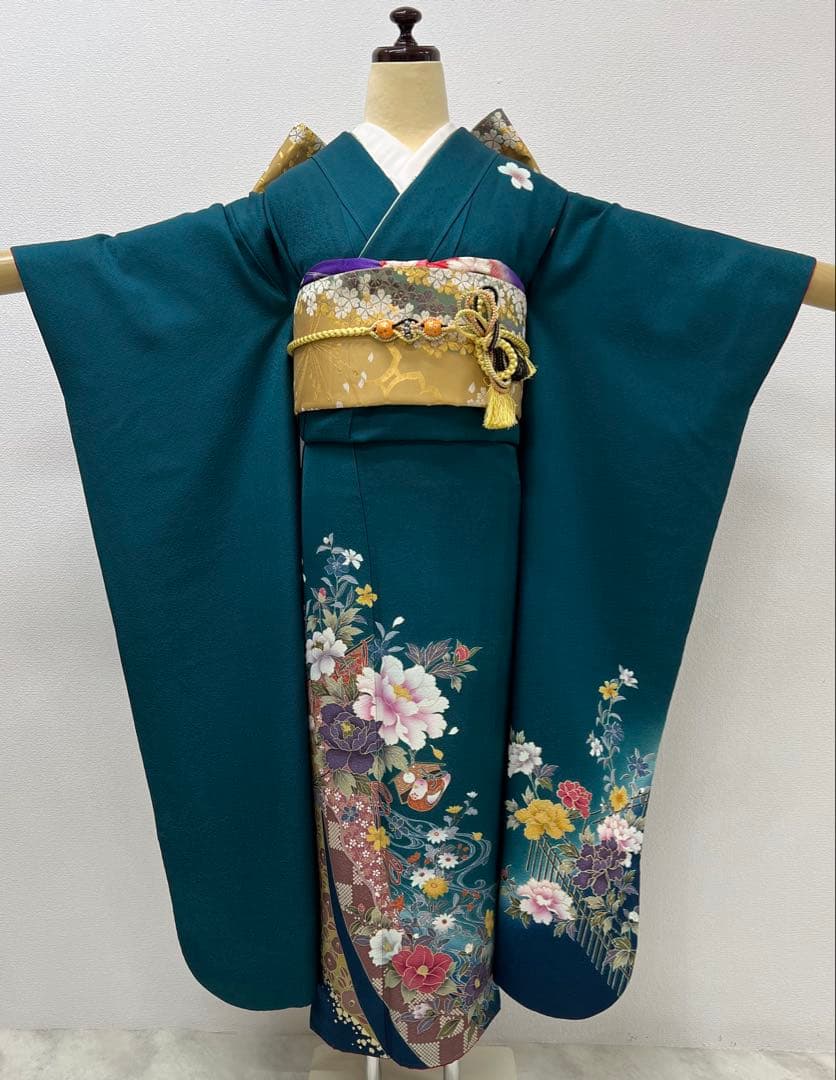 振り袖　フルセット　長襦袢付　成人式　お買い得　 金彩加工　690