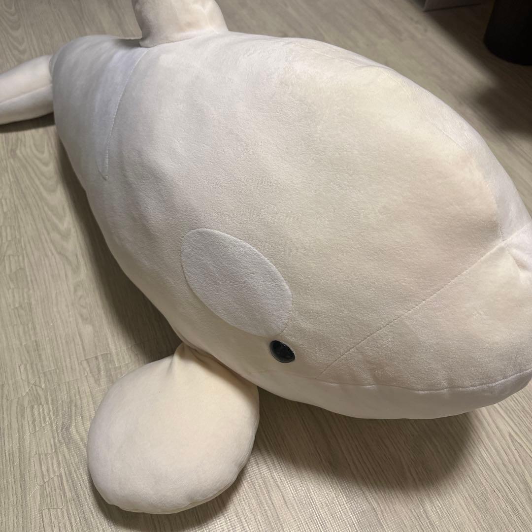 美品　名古屋港水族館シロイルカ　ベルーガぬいぐるみ特賞95センチ
