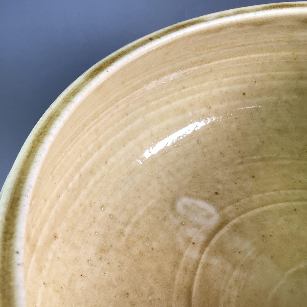 Ｒ７４３　水指　『閑静庵　加藤愛助造』『黄瀬戸』『平水指』　共箱　茶道具