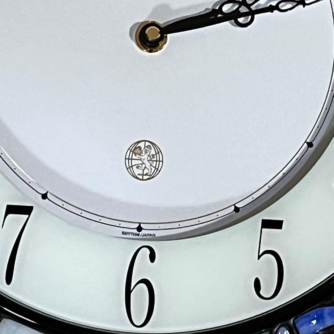 【新品】クイーン エリザベス2 ステンドグラス掛け時計　花時計