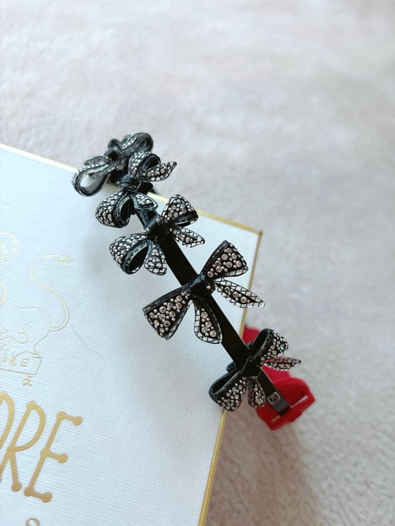 【美品】ALEXANDRE DE PARIS 7連リボン カチューシャ ブラック