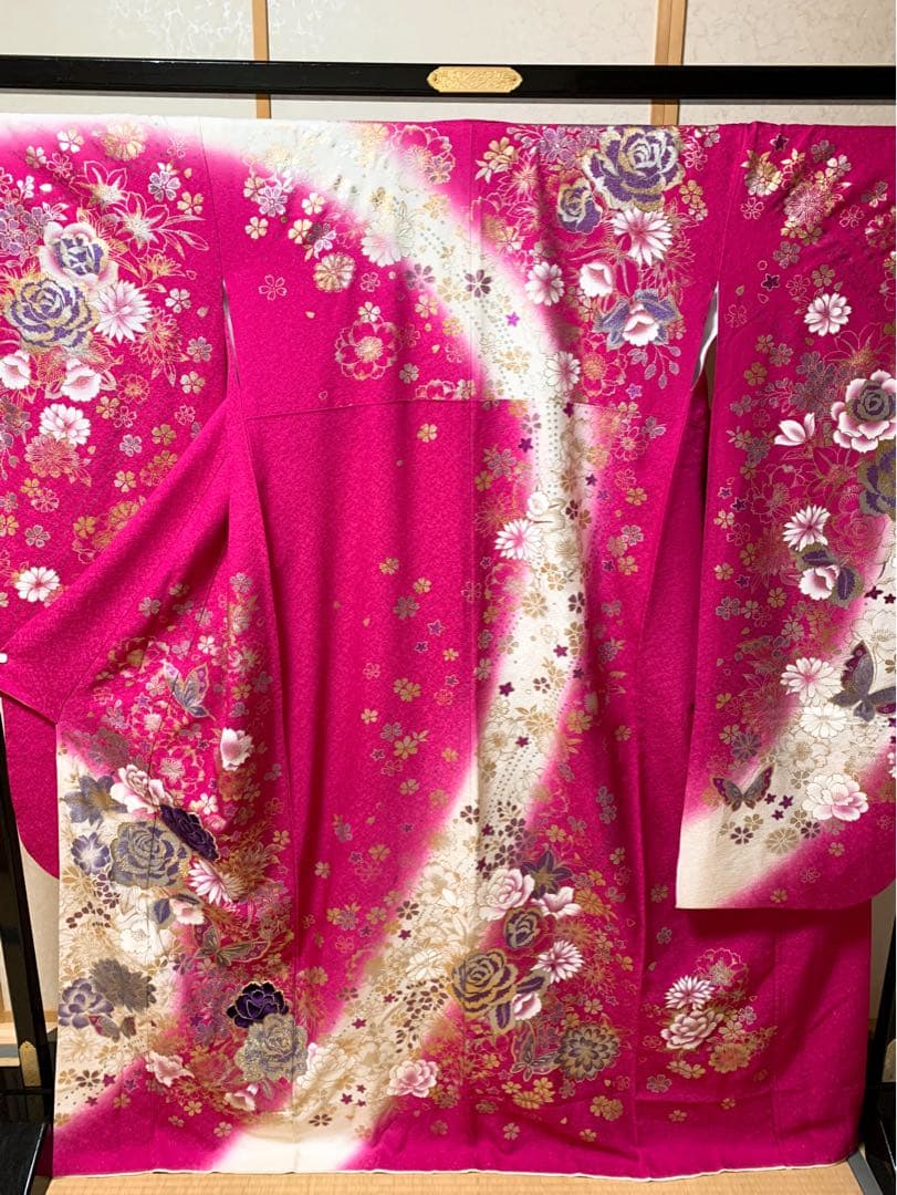 ギャル振袖No.14【身長155㎝〜165㎝の方向け】振袖単品　正絹